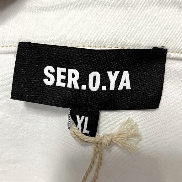 NWT SER•O•YA Marcus Shirt Snap Closure Pockets‎ Distressed Shacket Size XLarge - Picture 10 of 15